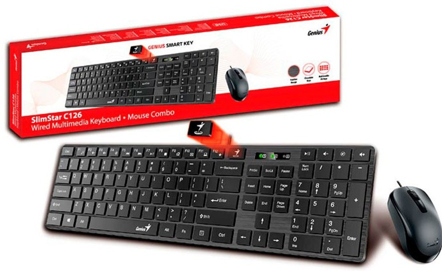 Billentyűzet és Egér Genius SlimStar C126 Vezetékes