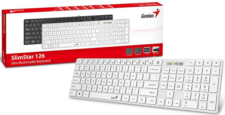 Genius SlimStar 126 Billentyűzet Fehér