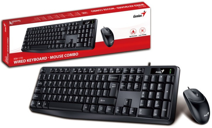 Vezetékes Billentyűzet és Egér Genius KM-170