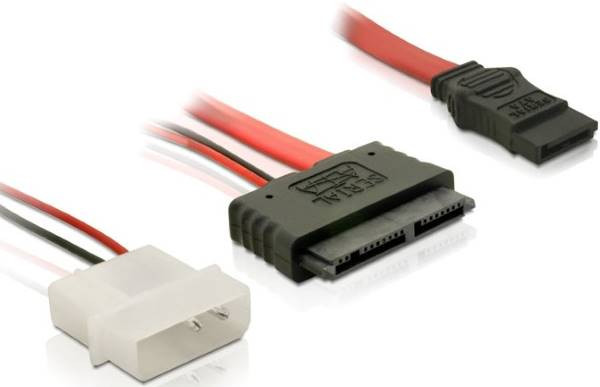 Micro SATA / SATA+ 2  PIN Molex  Kábel 30 Cm Delock 84384