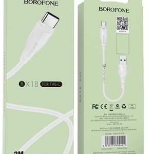 USB Type-C / USB-A 2.0 m kábel Borofone BX18 fehér