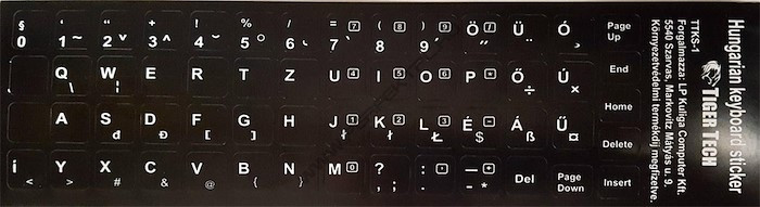 Billentyűzet Matrica Basic Fehér Karakter Tiger Tech