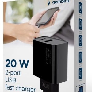 Mobiltelefon töltő 20W Gembird TA-UC-PDQC20-01-BK