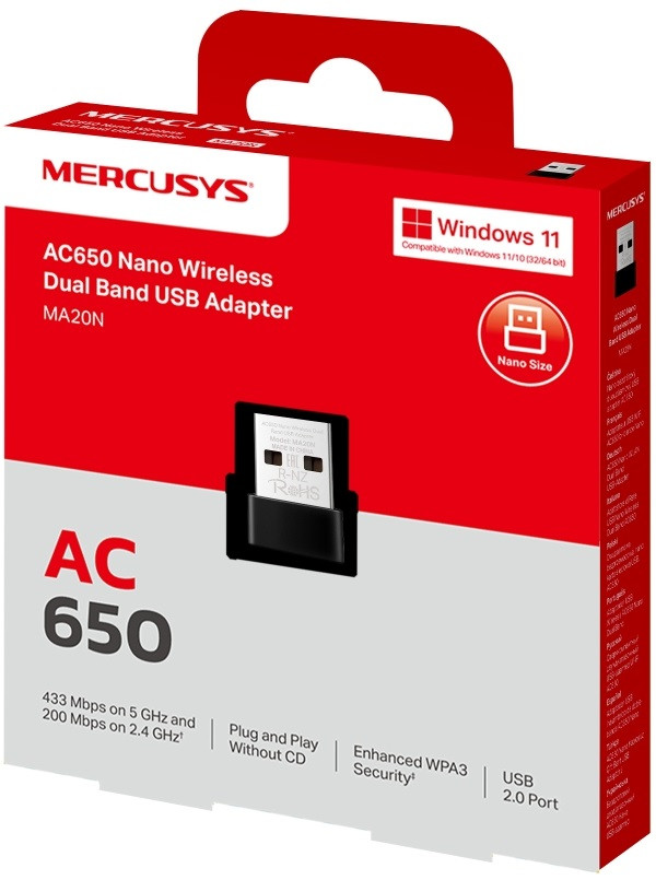 USB Wi-Fi Mercusys MA20N AC650