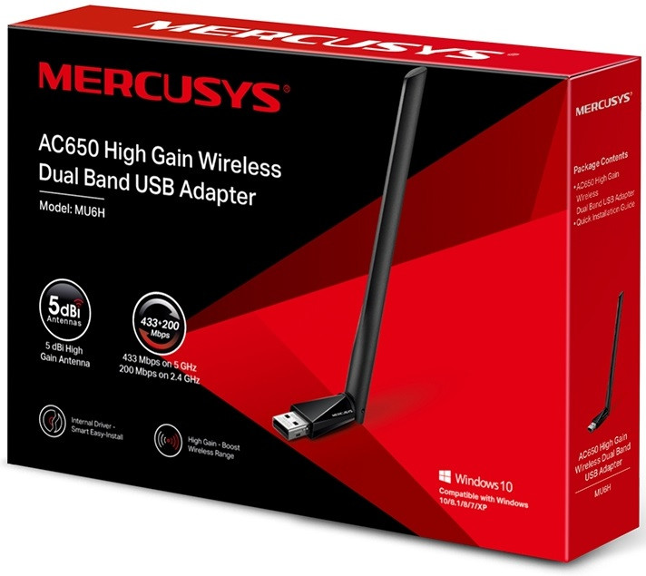 USB Wi-Fi Mercusys MU6H AC650